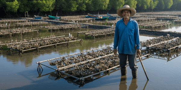 Petani lokal Oribroth yang memelihara Oyster agar mengahsilkan Oyster yang berkualitas